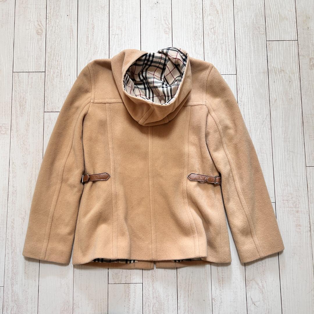 バーバリー ノバチェック フーデッドコート ショート丈 ホースロゴ 40 L