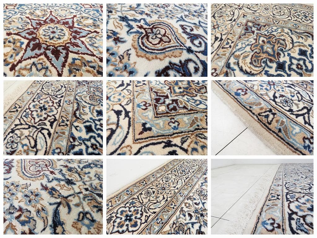 ■ペルシャ絨毯■ナイン産■ウール■3100×1960 mm■カーペット ラグ■