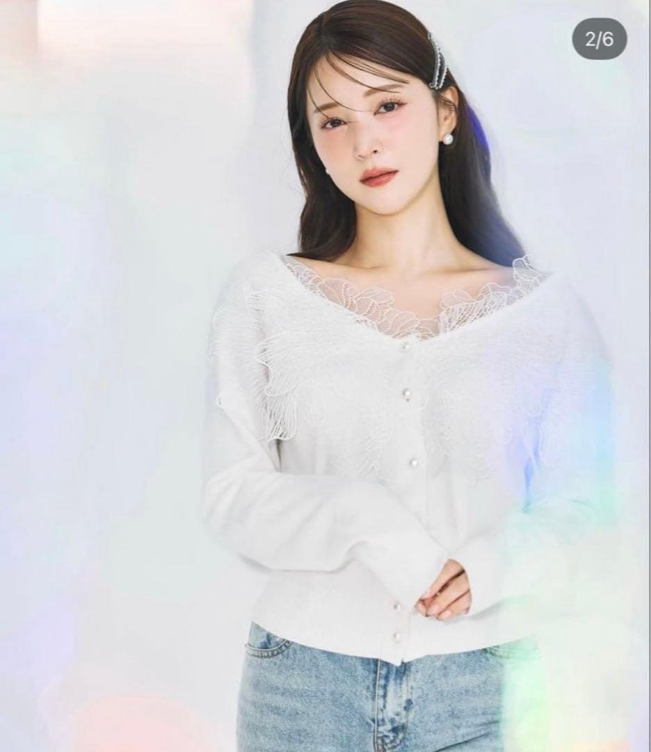 【新品】polaura レースフリルカーディガン poláura