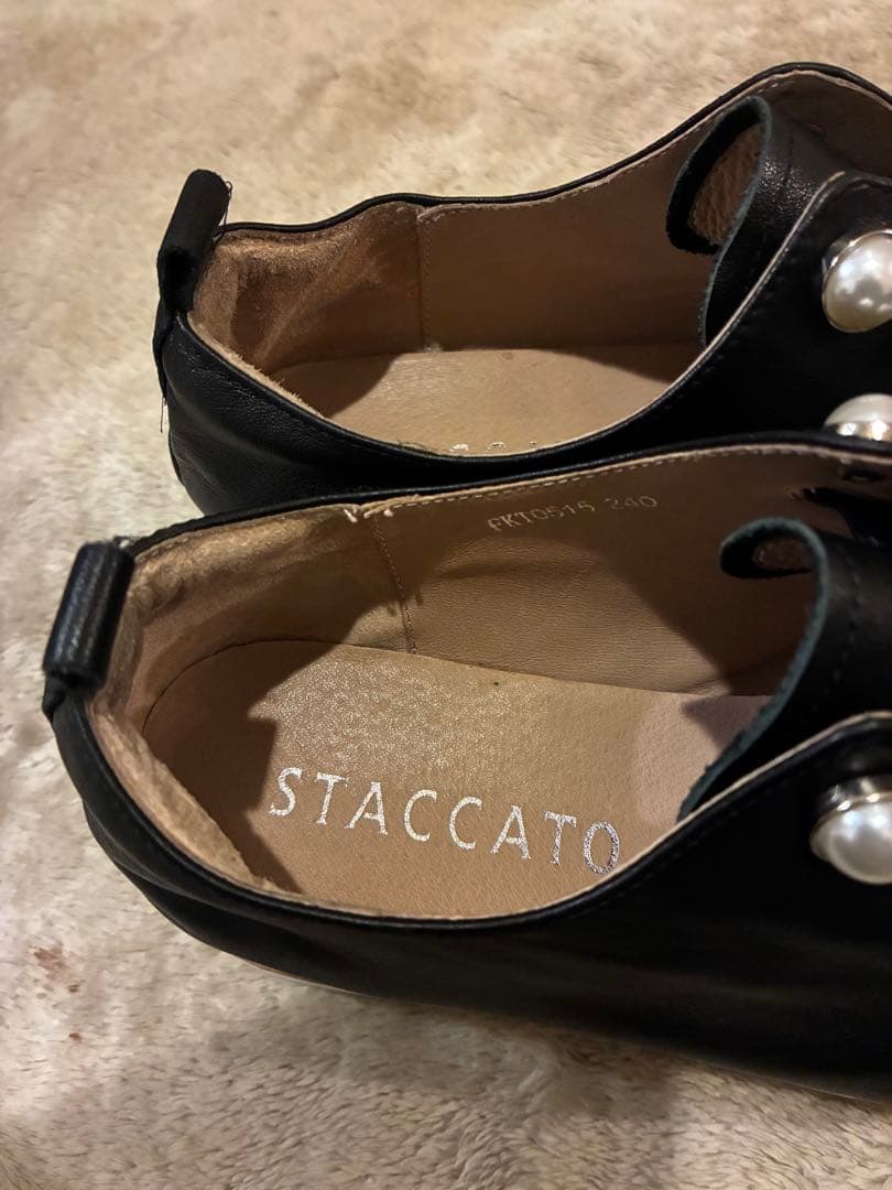 STACCATTO メイジーパールプラットフォームシューズ ブラック 黒 24