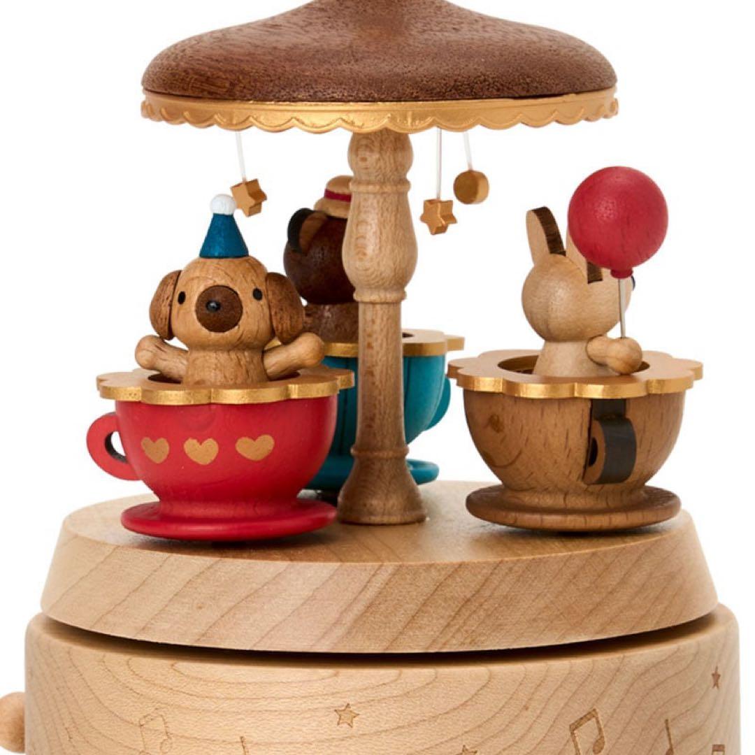 【値下げ】【新品未使用】木製オルゴール メリーゴーランド