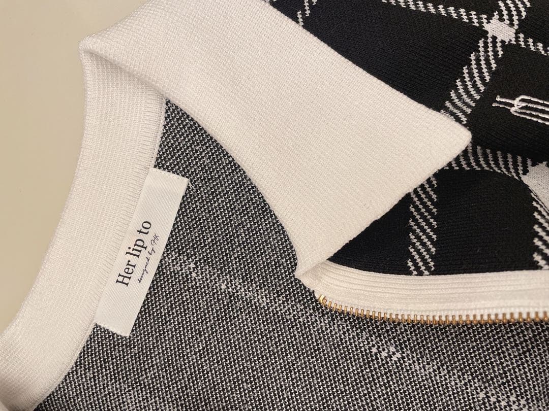 ワンピース Her lip to Trois Logo Knit Mini Dress