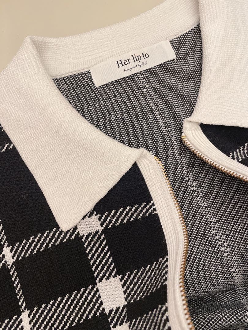 ワンピース Her lip to Trois Logo Knit Mini Dress