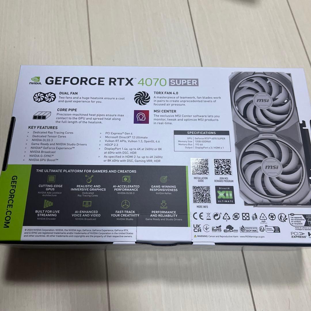 グラフィックボード・グラボ・ビデオカード MSI GeForce RTX 4070 SUPER OC Edition