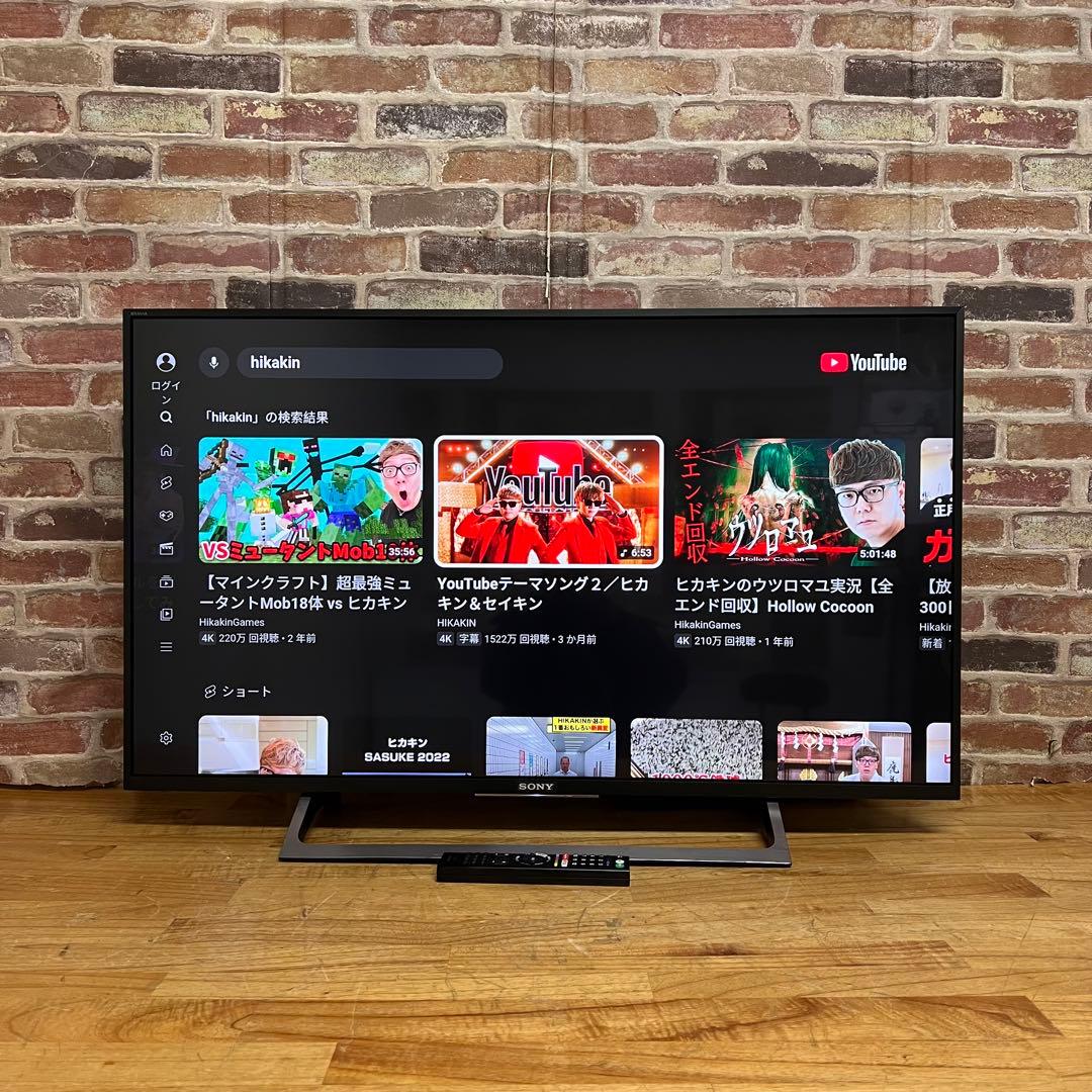 SONY 43V型 4K 液晶テレビ BRAVIA KJ-43X8000E