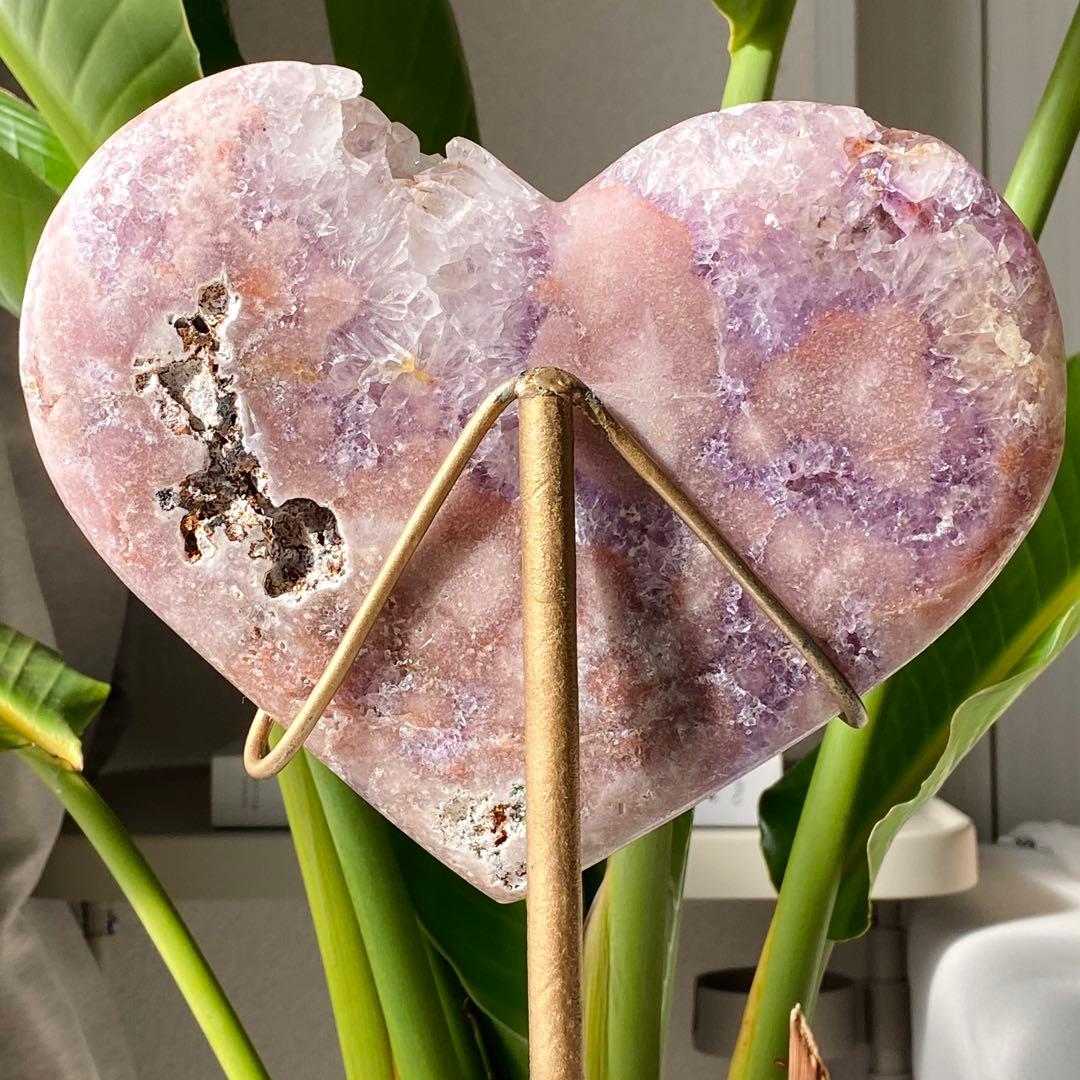 ★★★破格 最終特価【 特大 ピンクアメジスト 原石 ハート 1.54kg