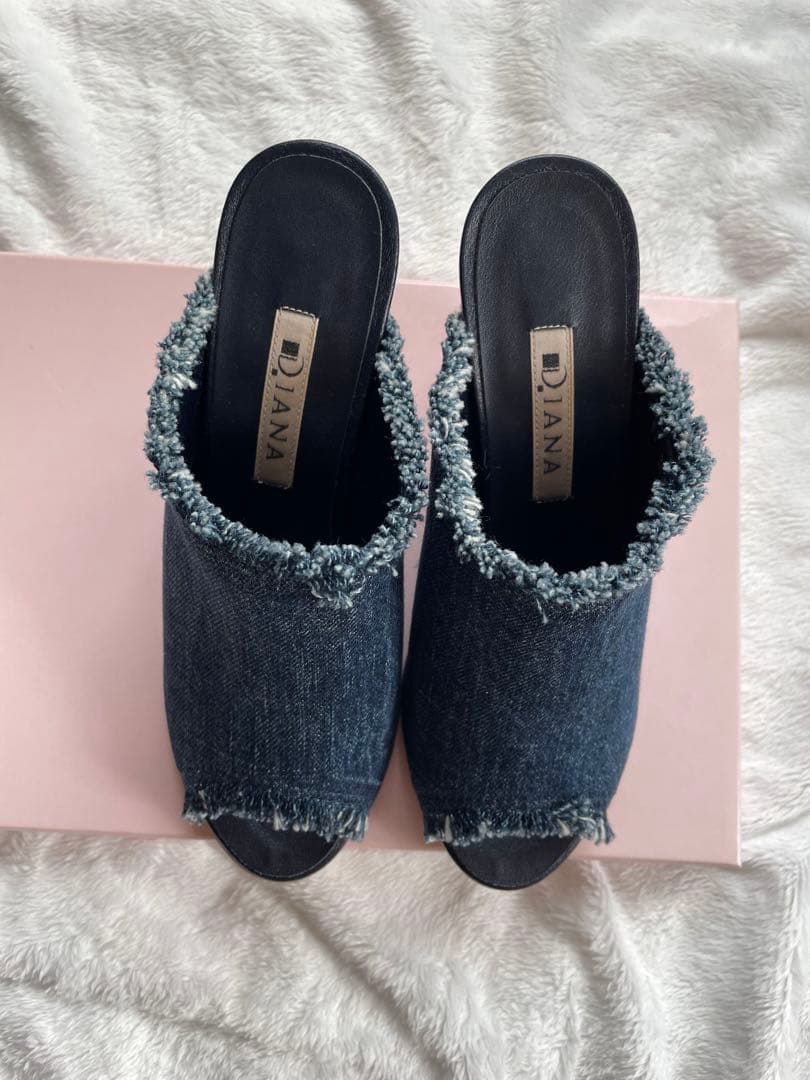 【新品】DIANAデニムウェッジミュール