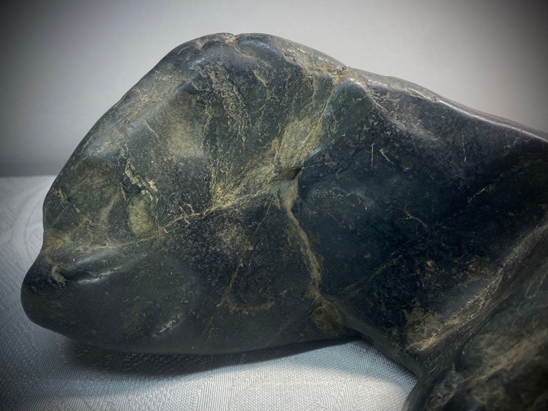 6244 名石 北上川石 ウブ 銘 二子山 水石 盆石 盆栽 骨董 アンティーク