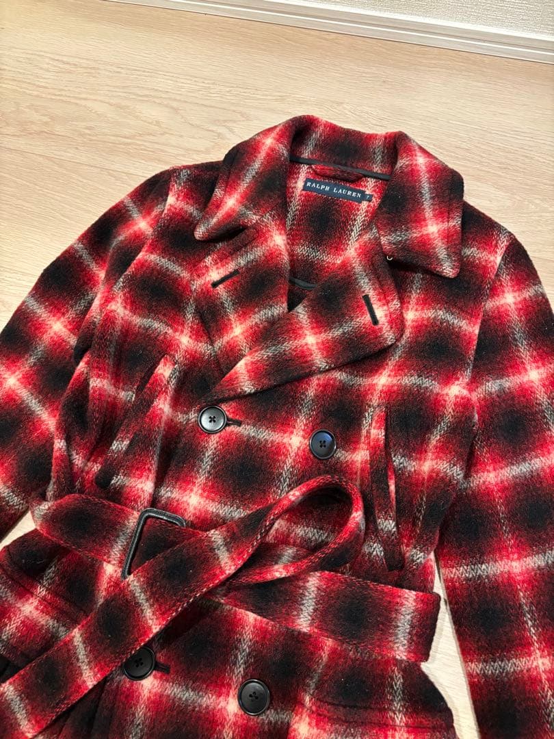 【未使用品】Ralph Lauren チェック ウール Pコート ダブル ベルト