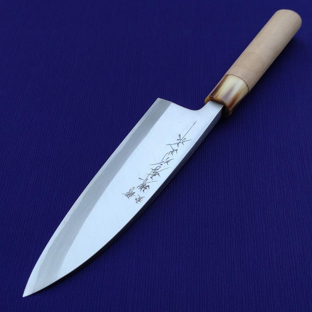 堺孝行 上作 出刃包丁 刃長約182㎜ 片刃 裏スキ 未使用保管品 《0025》