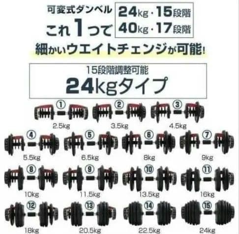 調整式ダンベル ① 24kgタイプ