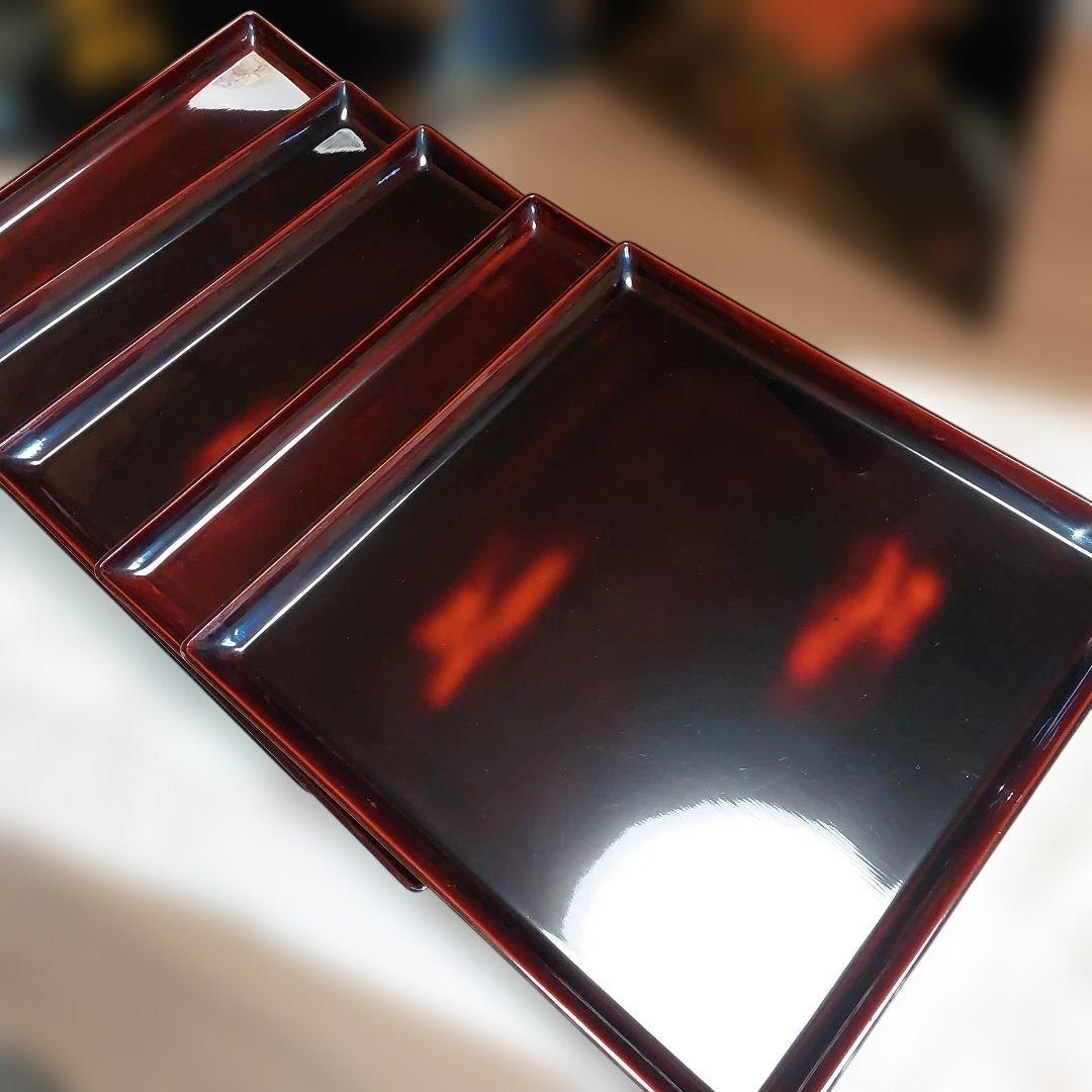 茶道具輪島塗暁四方膳五客