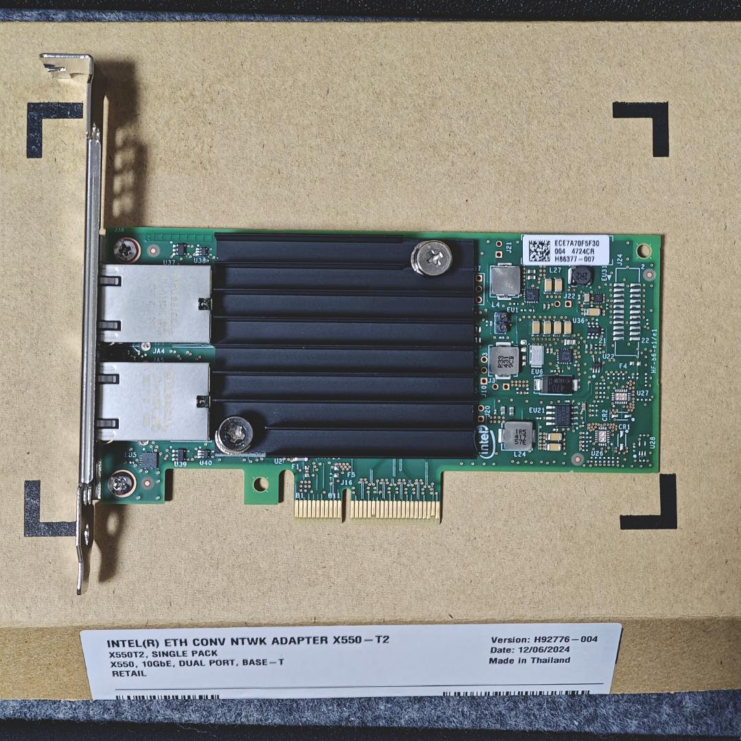 Intel純正 10GbE RJ45 2ポート LANカード X550-T2