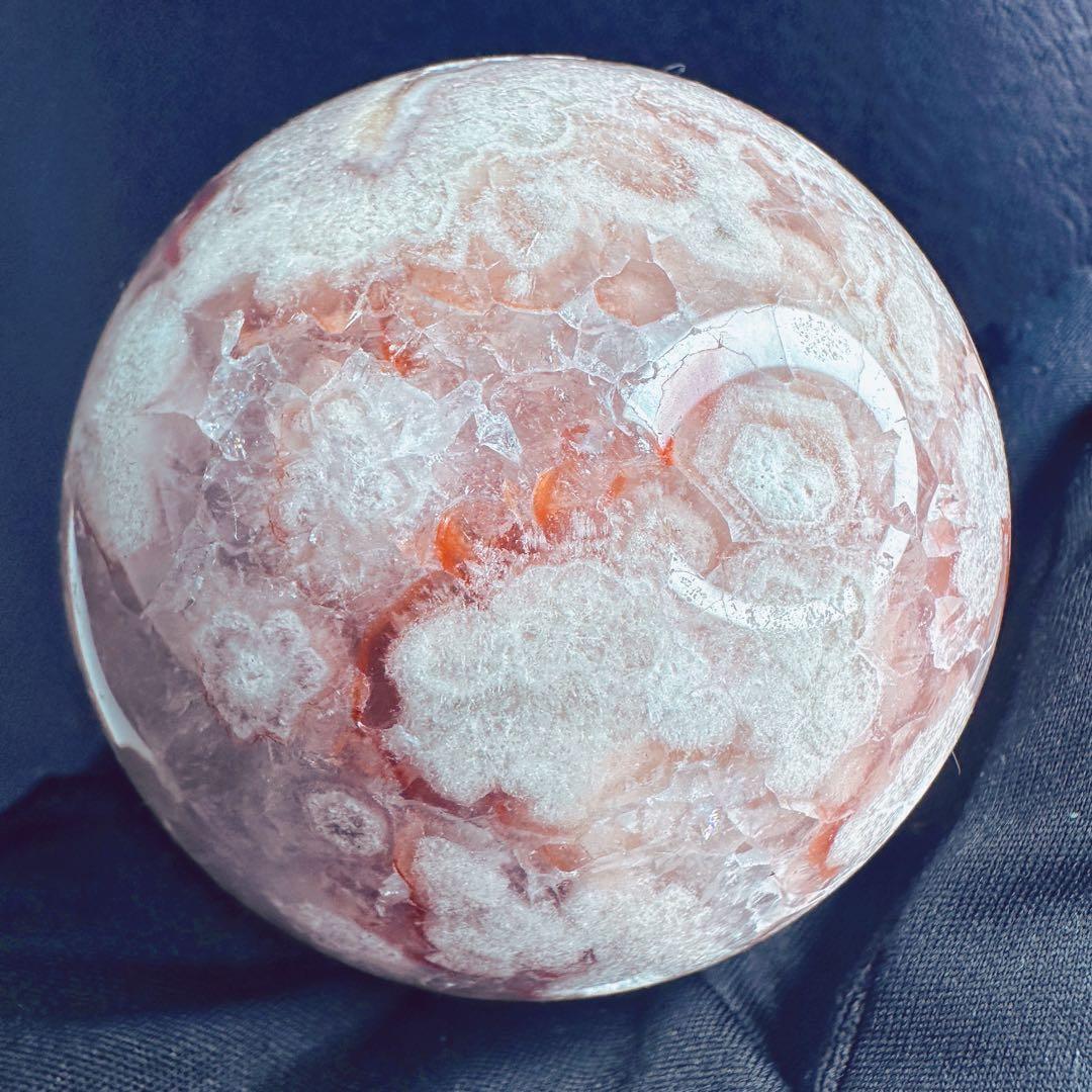 絶品☆爆アレ❗️キラキラ☆桜瑪瑙共生 ピンクアメジスト スフィア 丸玉A1173