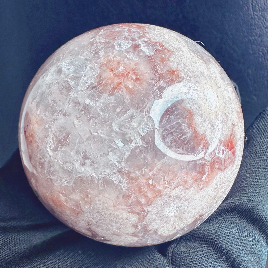 絶品☆爆アレ❗️キラキラ☆桜瑪瑙共生 ピンクアメジスト スフィア 丸玉A1173