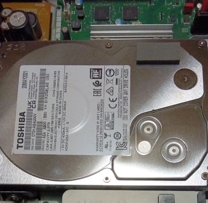 SHARP AQUOSブルーレイ BD-T2700 HDD新品交換第5