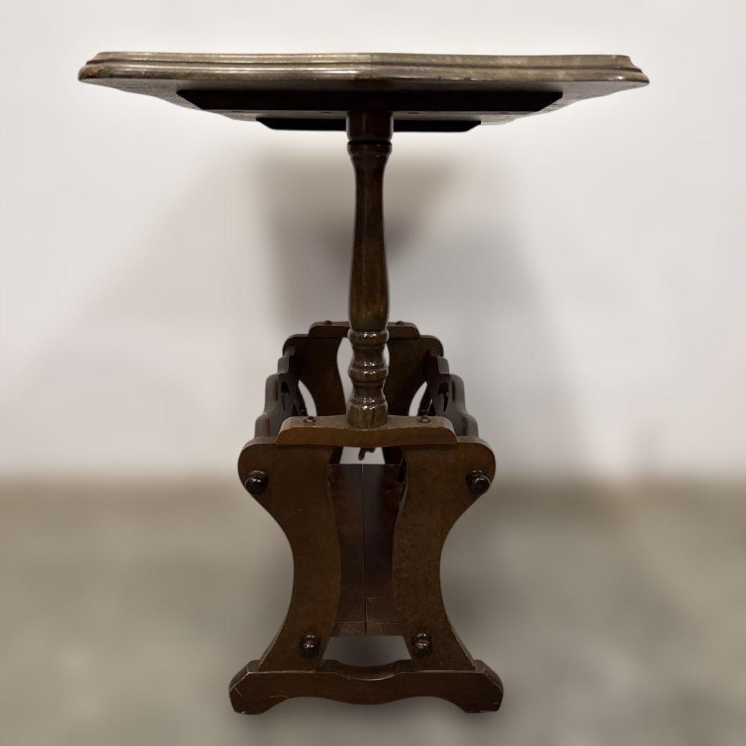 ヴィンテージ　サイドテーブル　マガジンラック付き