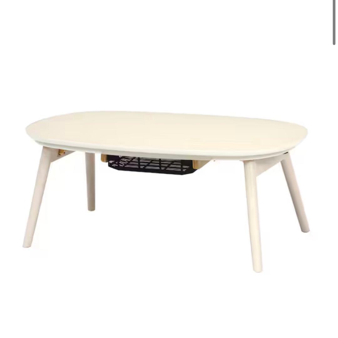 【ニトリ】折れ脚 こたつ ホワイトウォッシュ 楕円