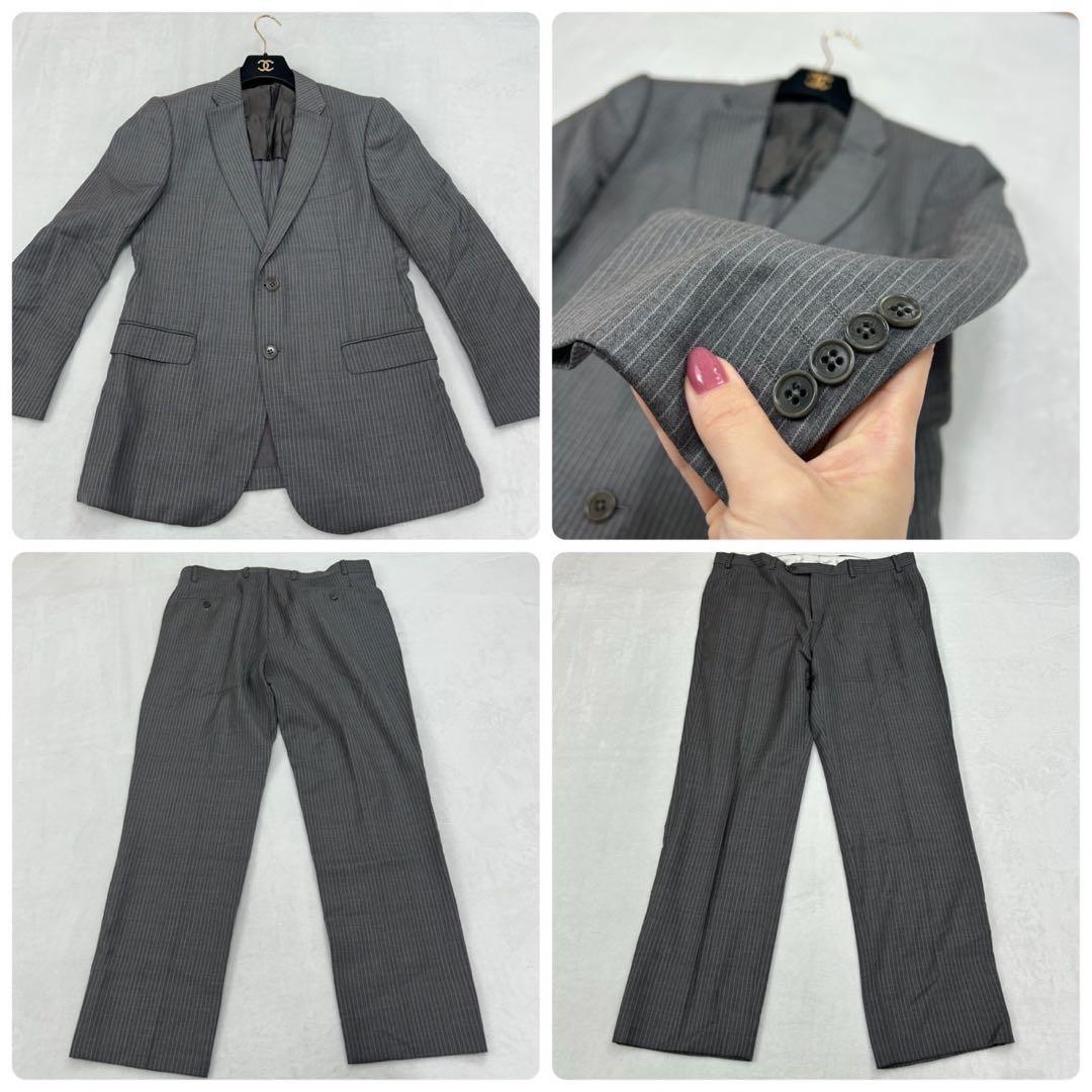 H187 L アルマーニコレツォーニ スーツ上下 グレー メンズ