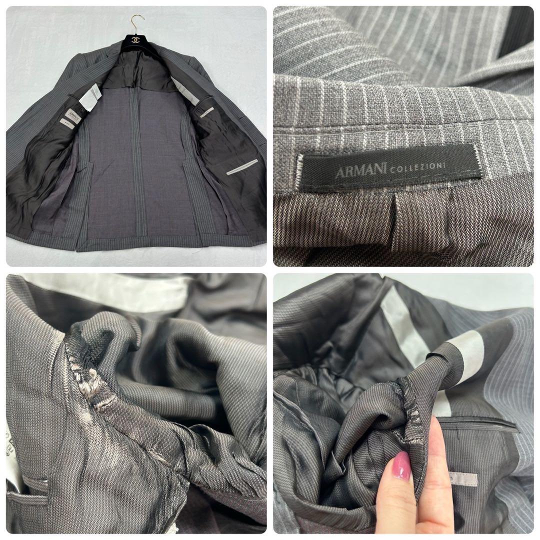 H187 L アルマーニコレツォーニ スーツ上下 グレー メンズ