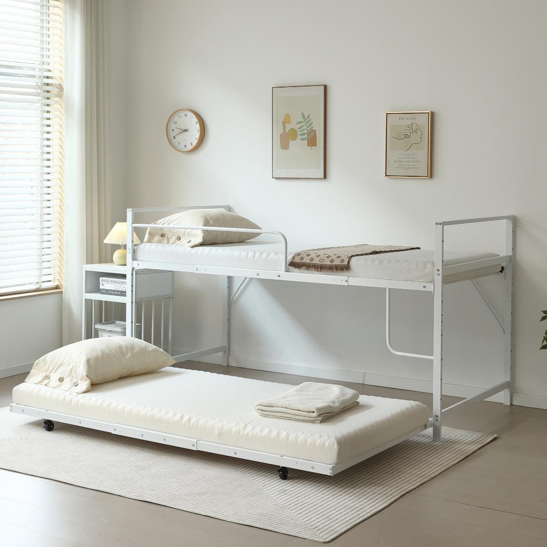 超人気✨！【高さ110cm】ロフトベッド 収納 北欧風 一人暮らしWHITE