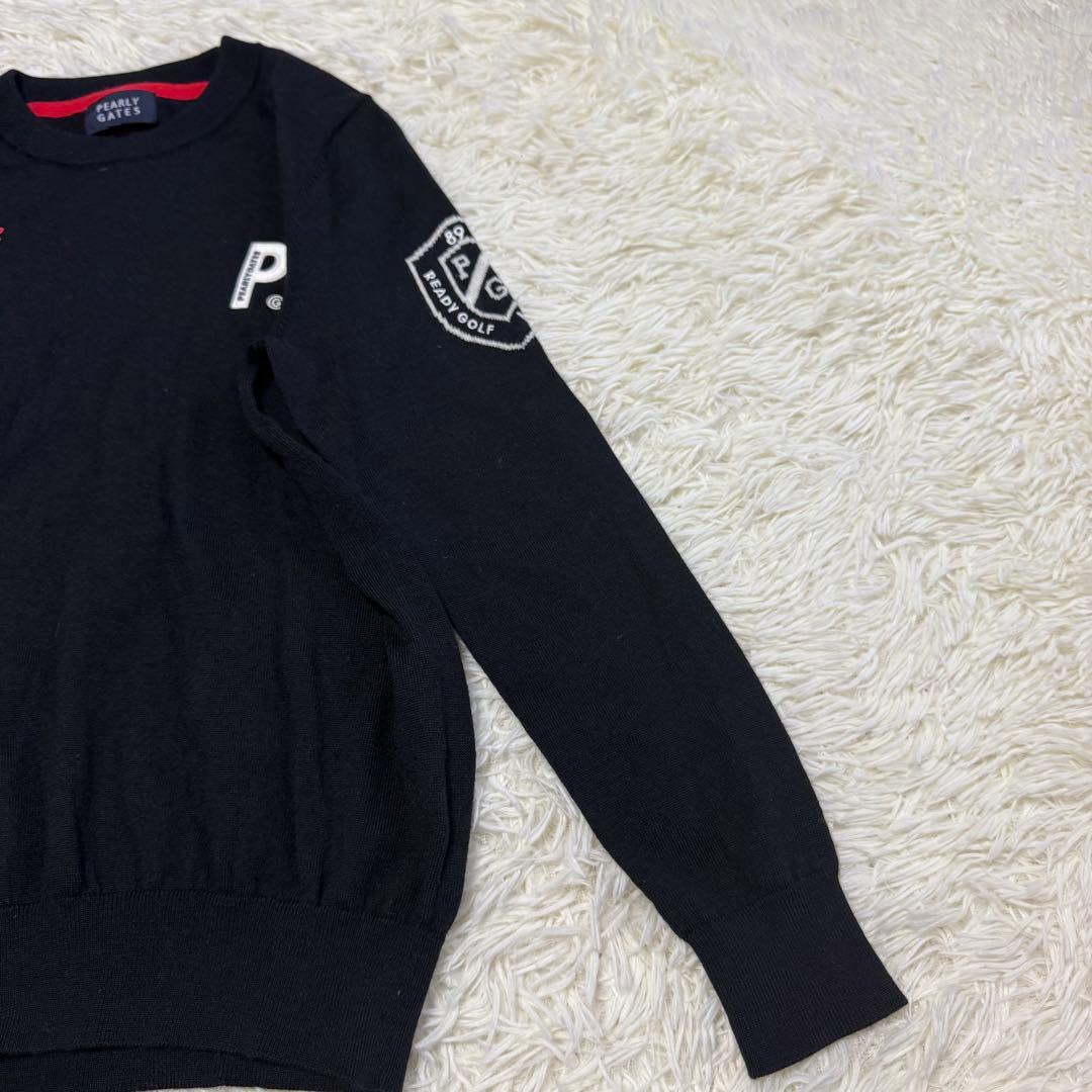 【パーリーゲイツ】美品 ニットセーター ブラック 0サイズ レディース