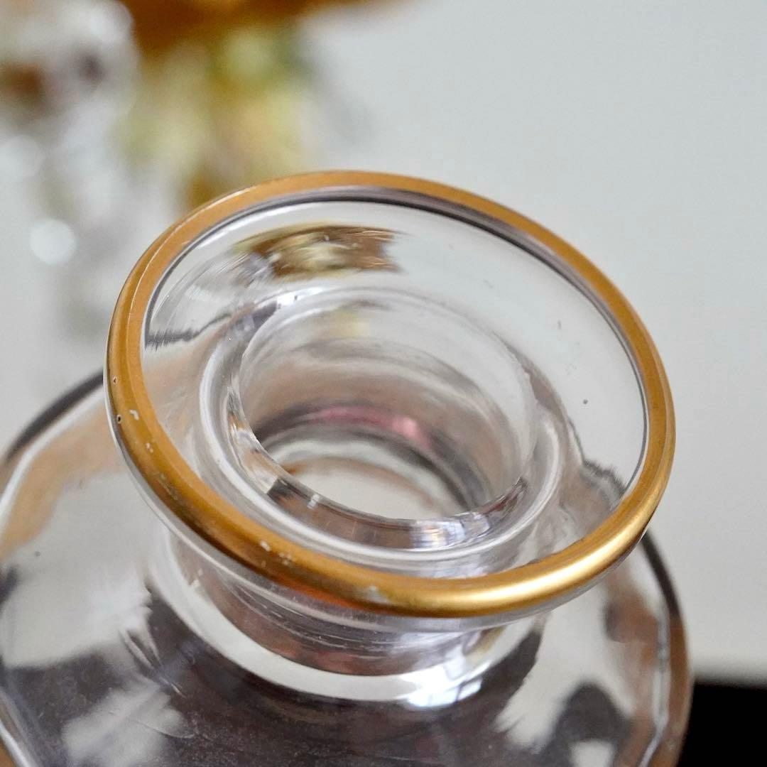 オールドバカラ 金彩×青エナメル彩 香水瓶L★シュヴァリエ作品 BACCARAT