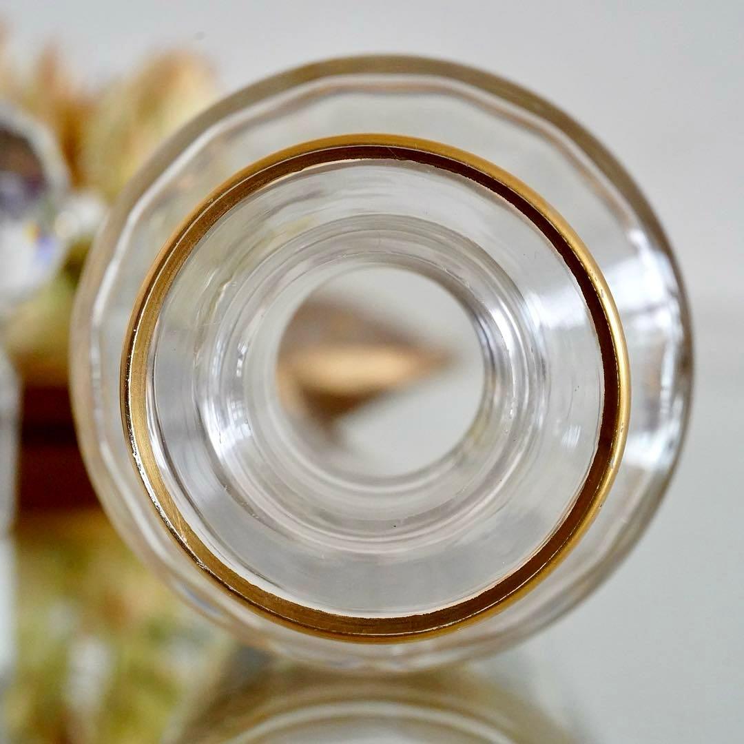 オールドバカラ 金彩×青エナメル彩 香水瓶L★シュヴァリエ作品 BACCARAT