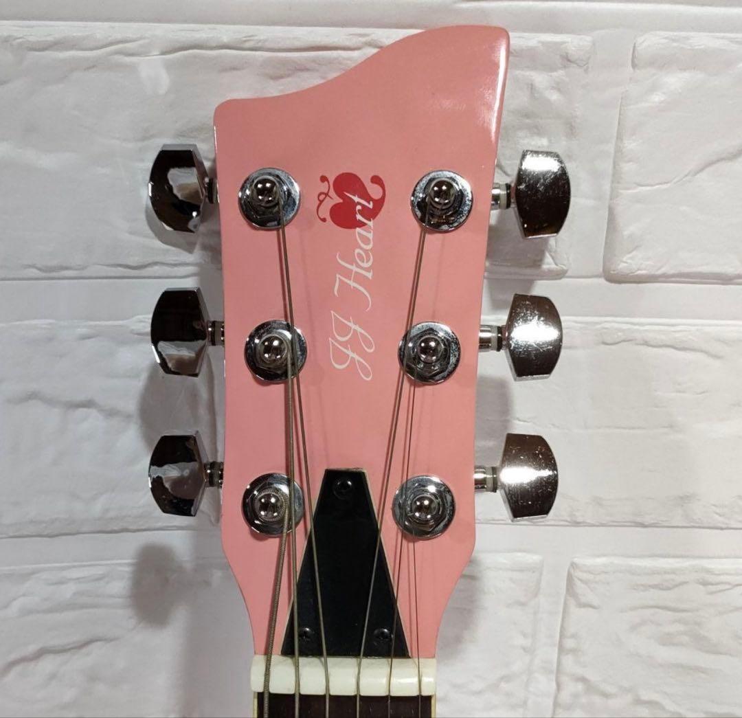 ♡JJ Heart ハート型 ピンク ケース付 アコースティックギター