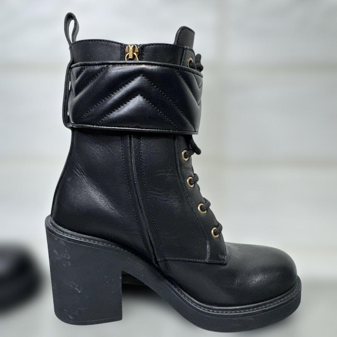 極美品　グッチ　GUCCI アンクルブーツ　ダブルG ブラック　24cm