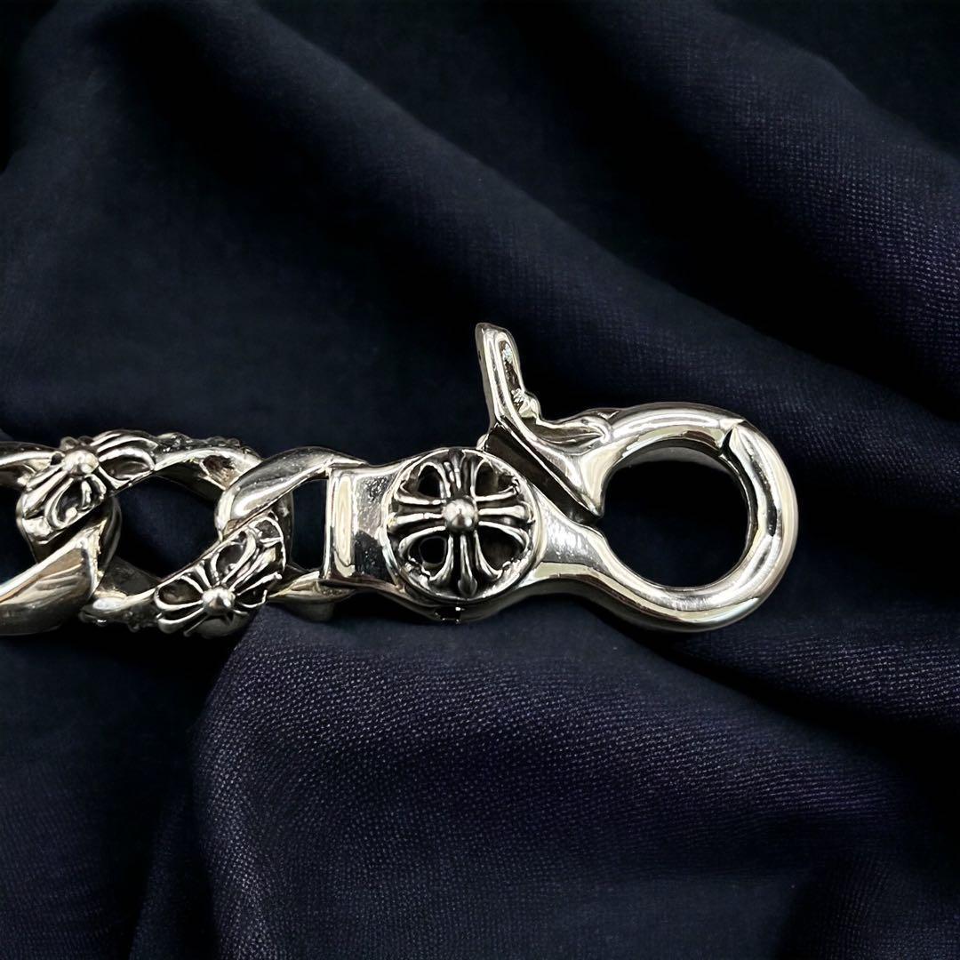 シルバー925 クロス フローラル キーチェーン キーホルダー キーリング 新品