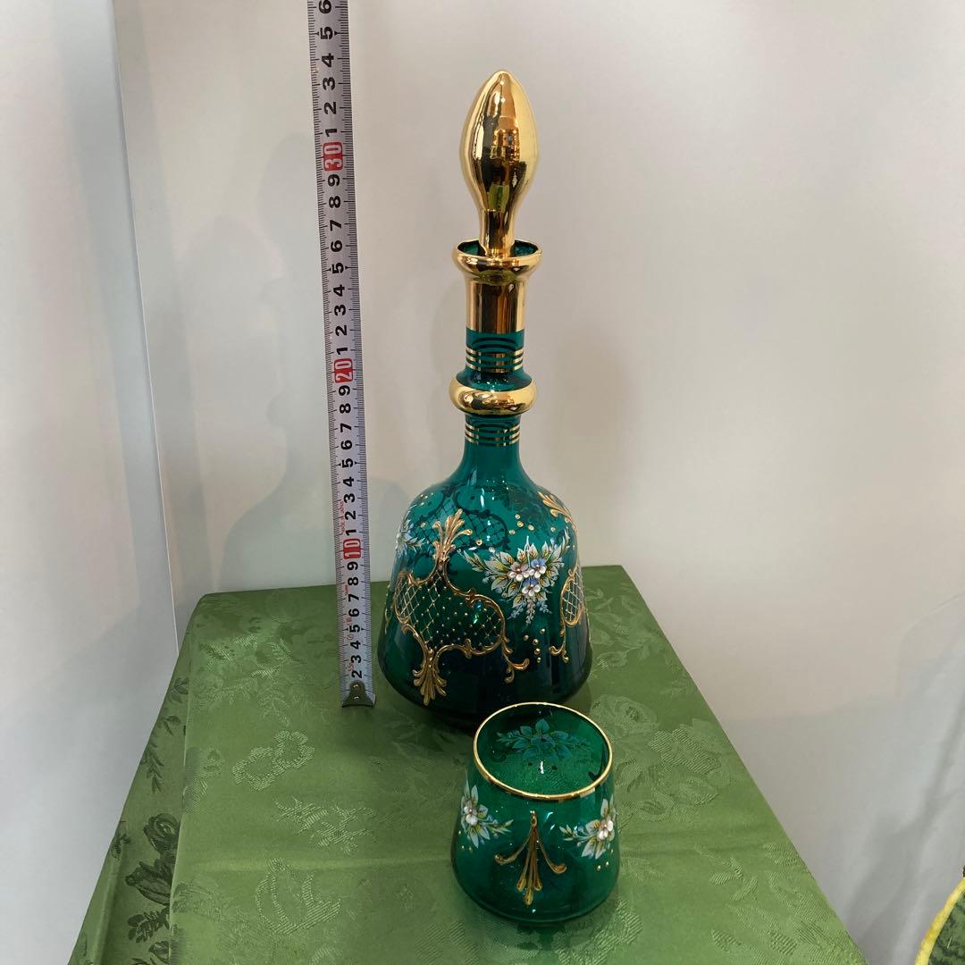 ベネチアンガラス デカンタとグラスセット