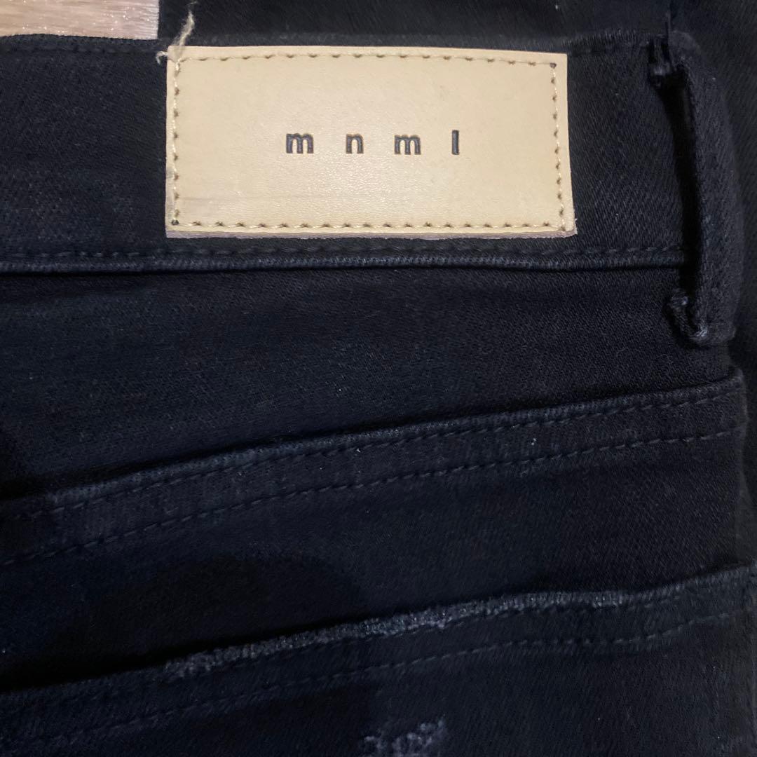 mnml ダメージ加工 ブラックデニム 28