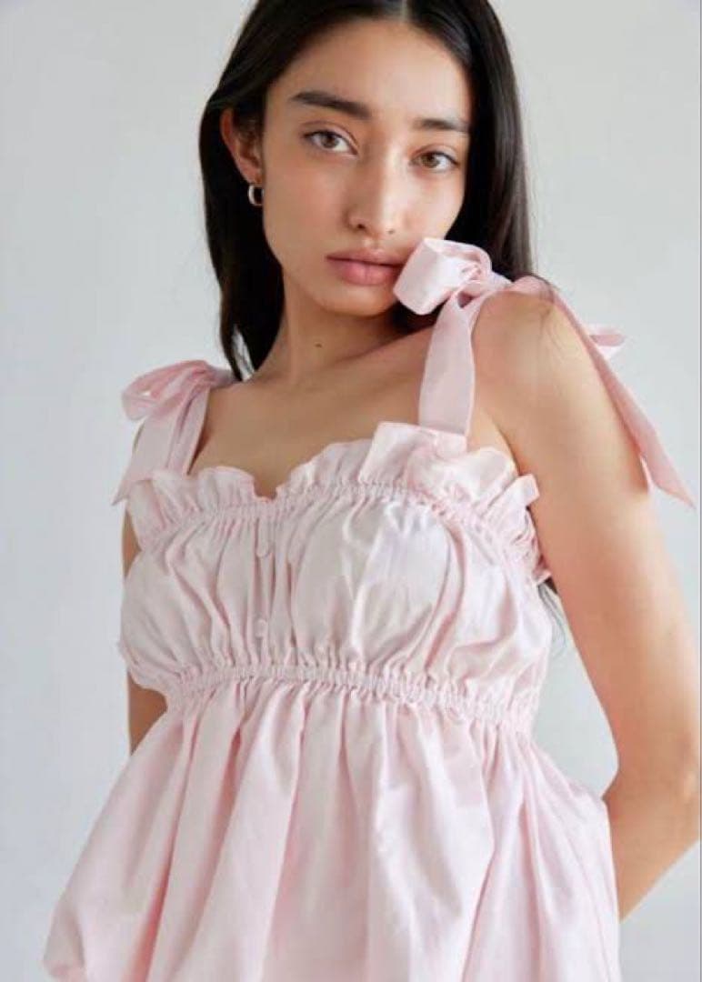 Searoomlynn CottonバルーンRibbonビスチェ シェルピンク