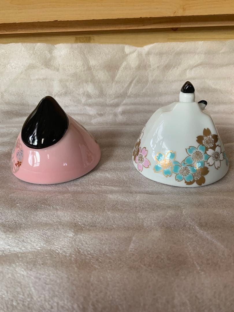 深川製磁　お雛様　陶器　男雛女雛　一対　採色あり　美品