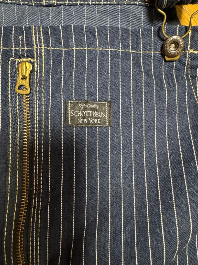 【XL】Schott オーバーオール インディゴ