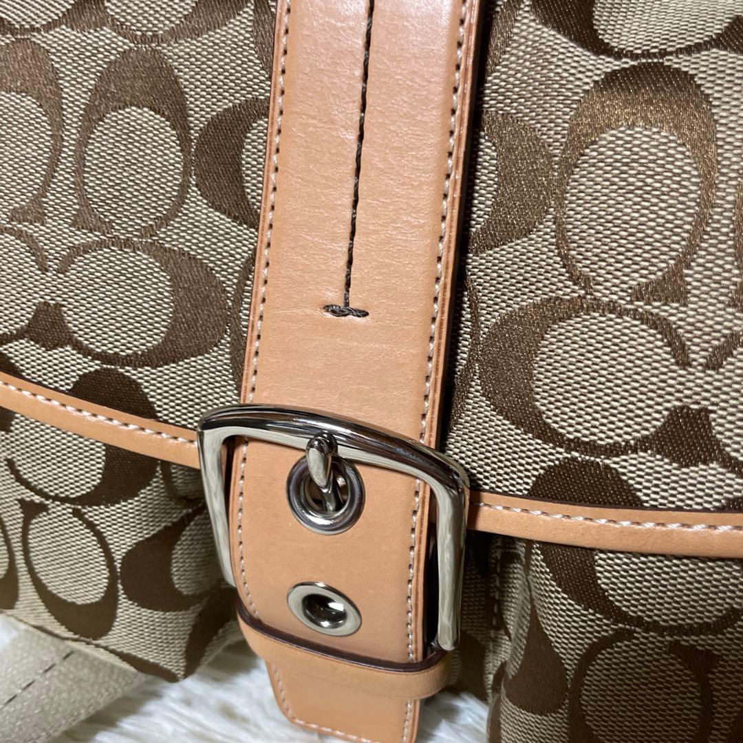 COACH ソーホー シグネチャー ショルダーバッグ ベージュ y2k