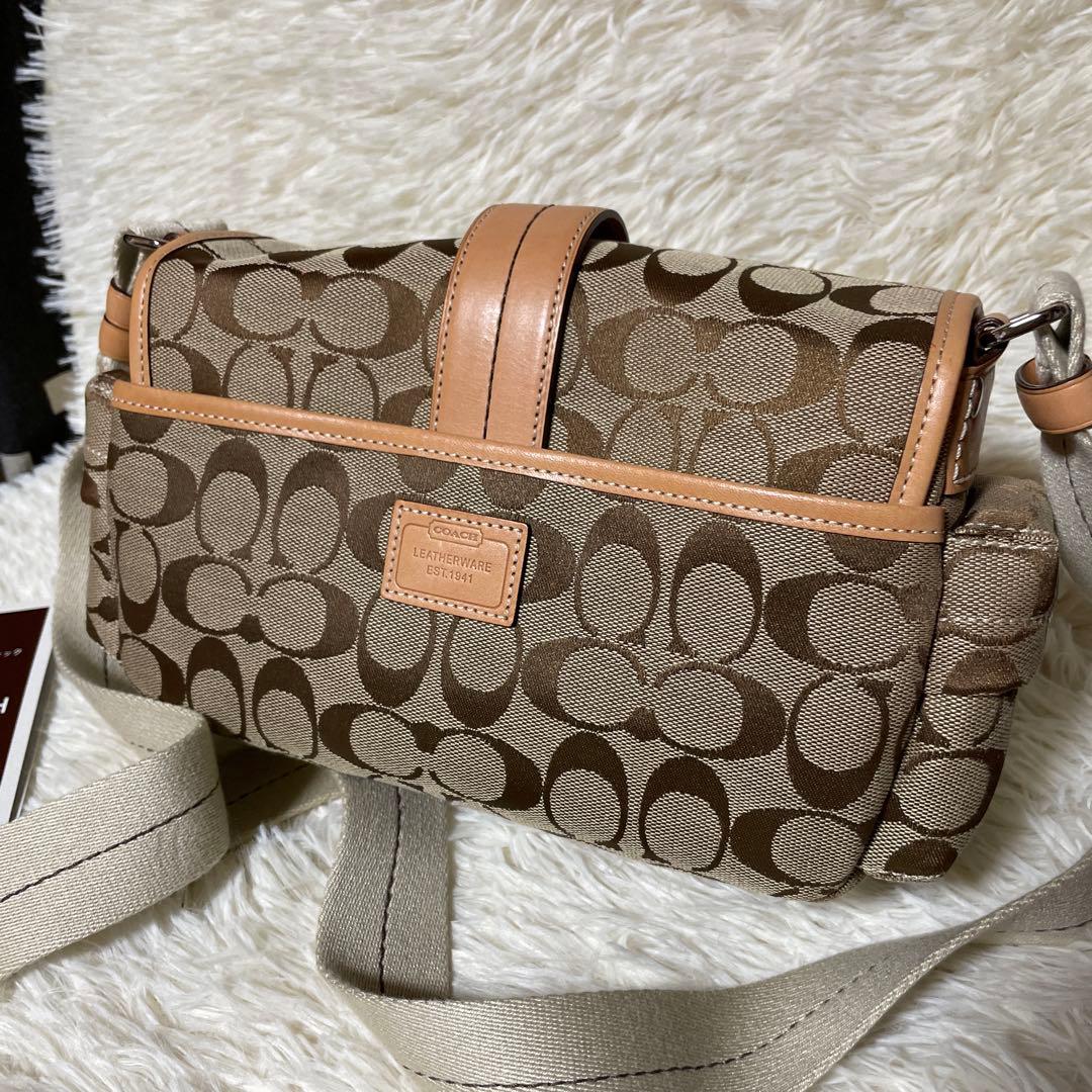 COACH ソーホー シグネチャー ショルダーバッグ ベージュ y2k