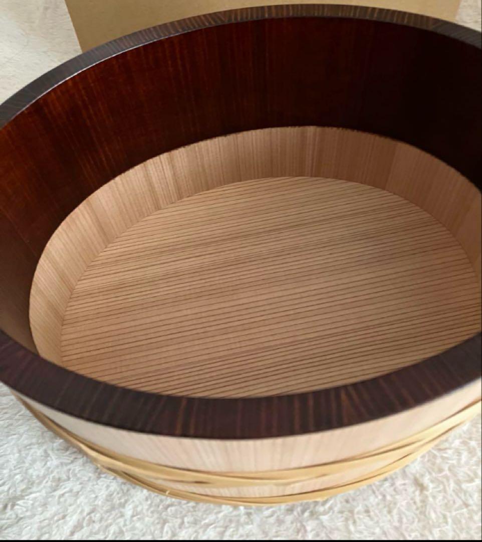 【樽富かまた】【新品】天然秋田杉　ぬか櫃　真竹漆塗り　おひつ