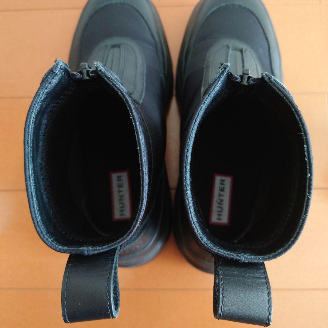 HUNTER エクスプローラー アンクル ジップ フラットフォームブーツ