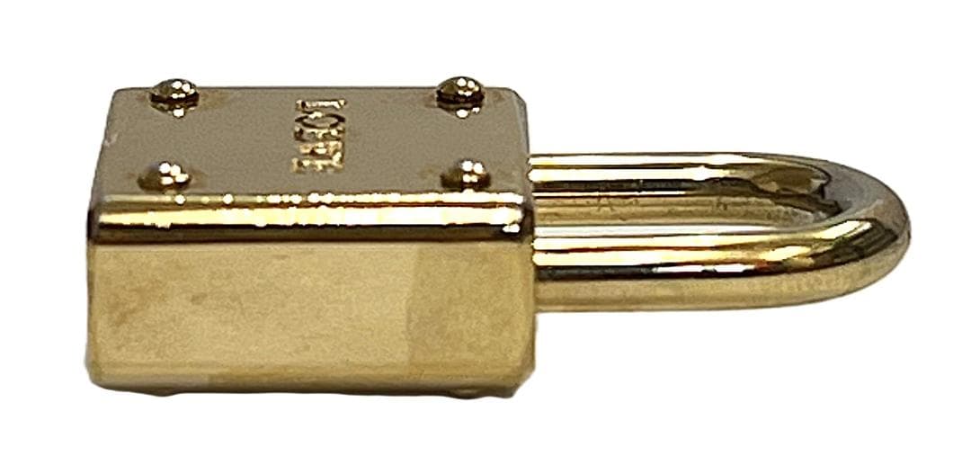 ロエベ カデナ＆キー＆クロシェット 南京錠 ゴールド 中古品 (93085)