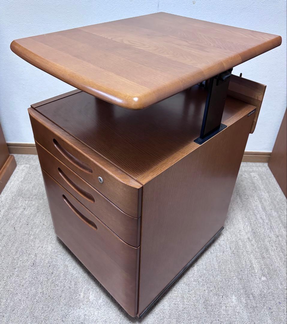 カリモク学習机 ４点セット 1-③ 袖棚