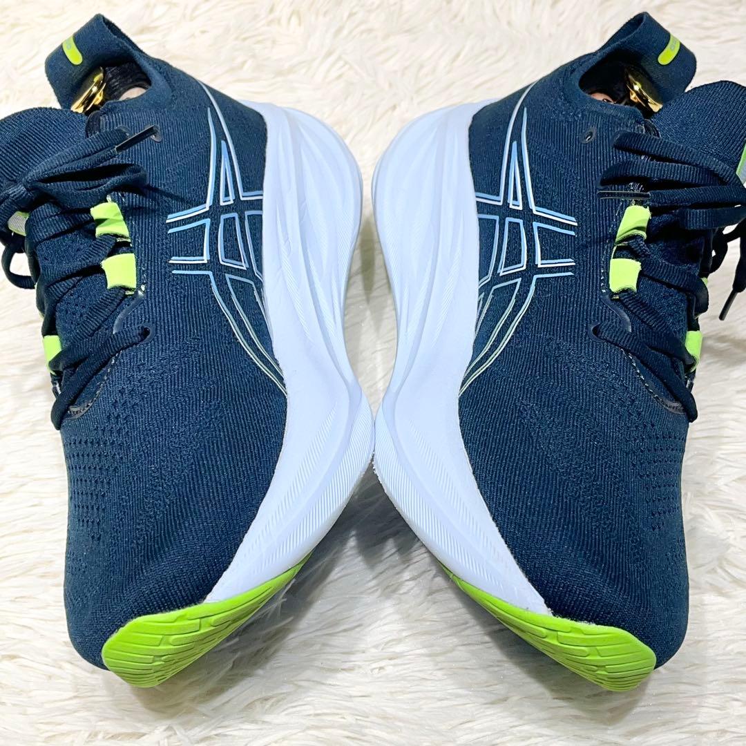 極美品☆アシックス ゲルニンバス26 ブルー 26.5㎝ ランニング ジョギング