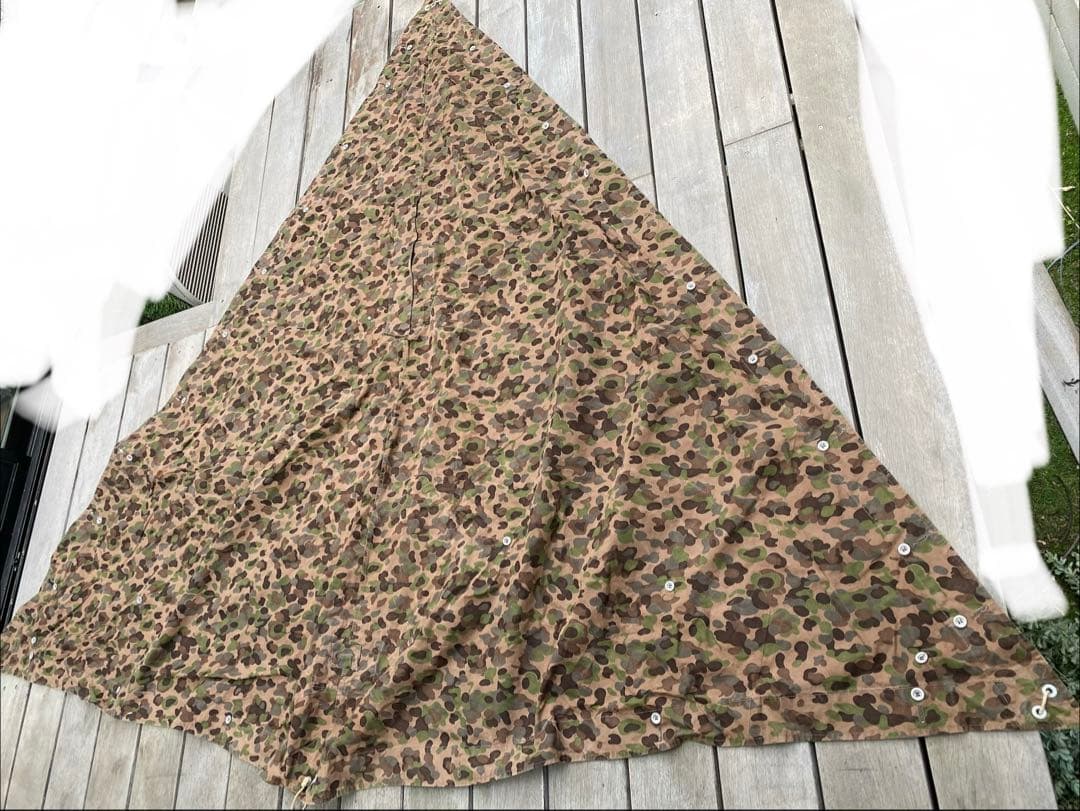 60sビンテージ　オーストリア軍　スワンプカモ　ツェルトバーン　軍幕　ポンチョ④