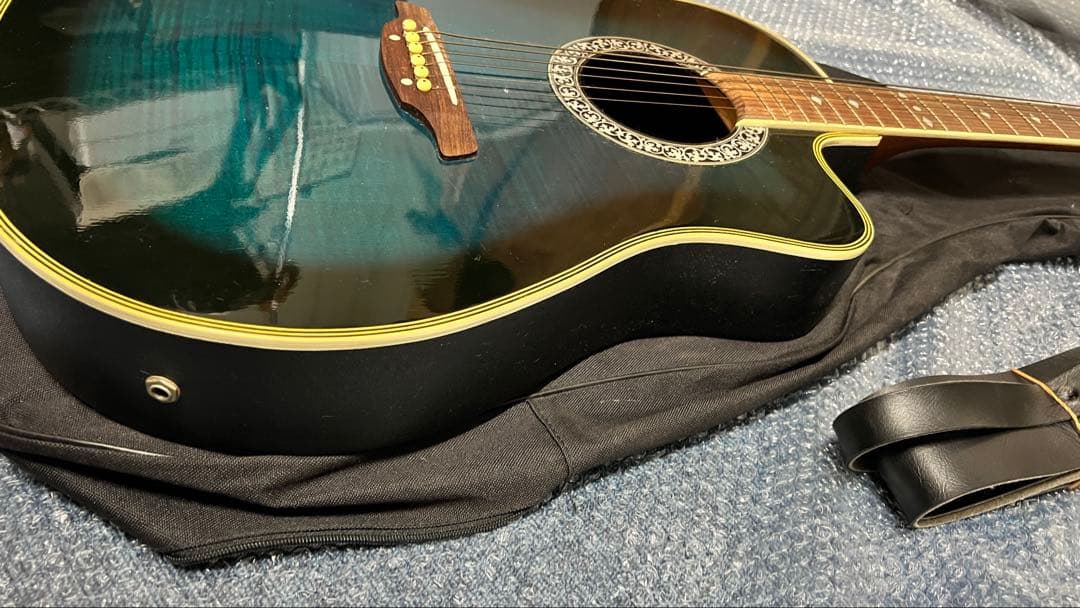 送料込! 美品 エレアコ ARIA AMB-35 グリーン　サンバースト