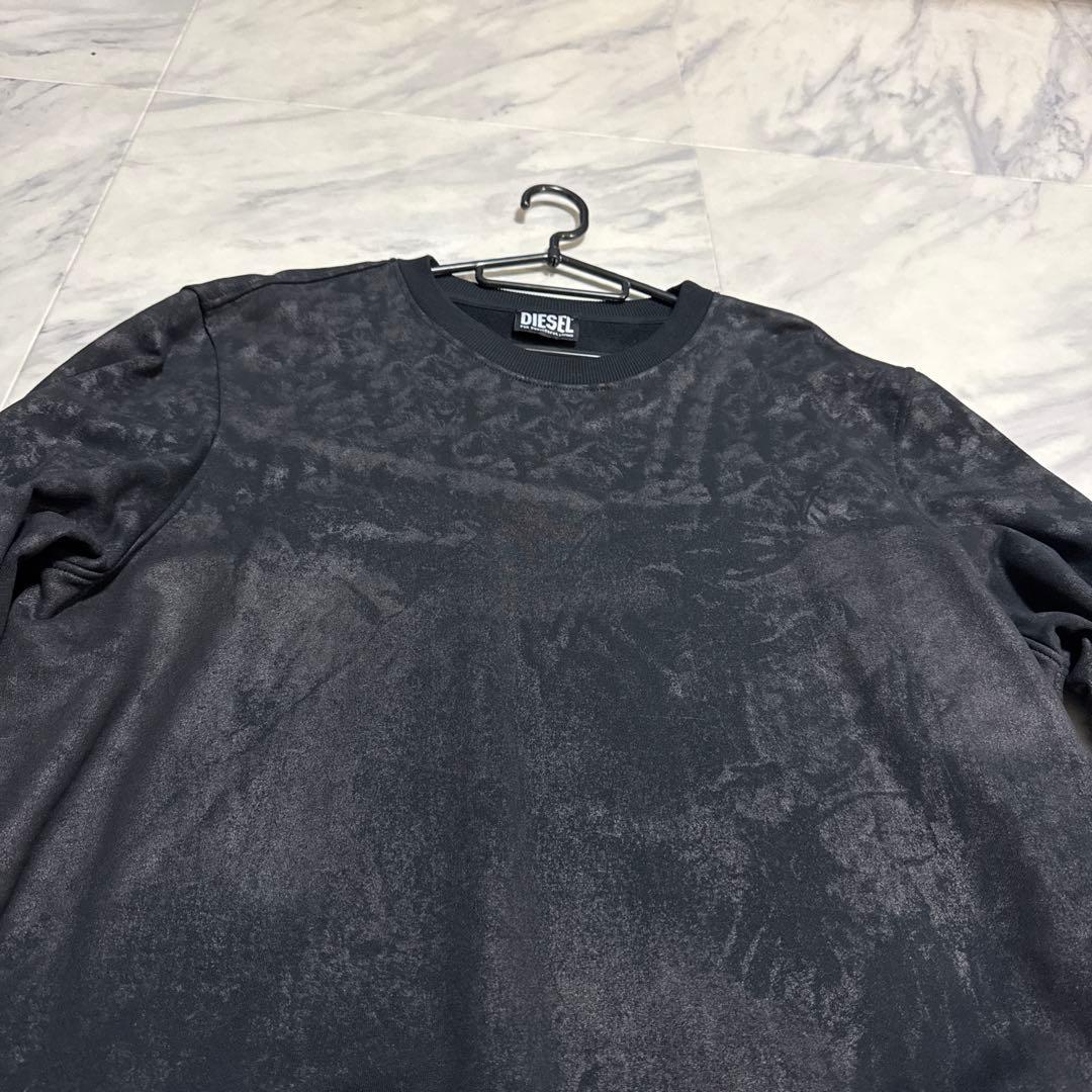 【極希少】DIESEL ブラック コーティングスウェット　ブラック　XL