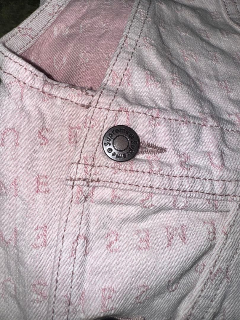 Supreme Jacquard Logos Denim ピンク