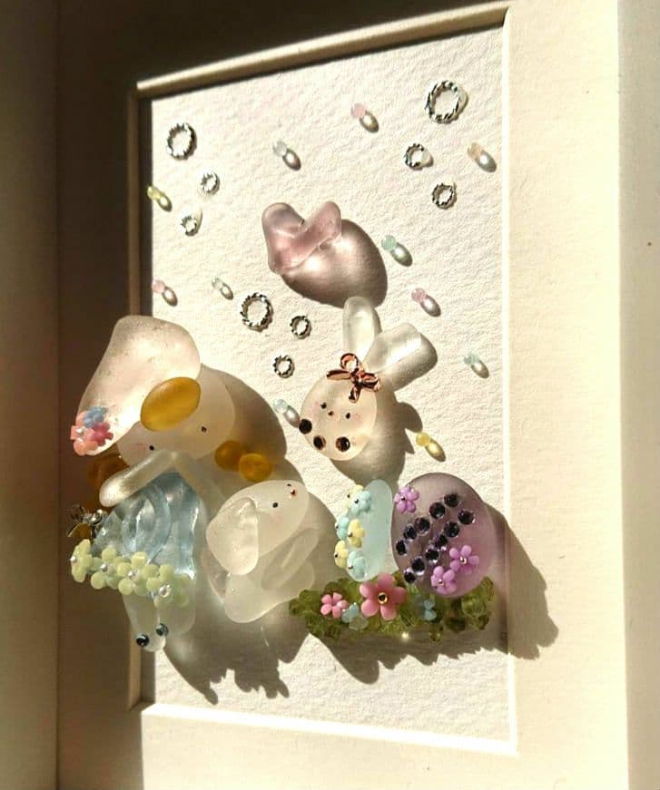 シーグラスアート ほっこりシリーズ ミニフレームセット