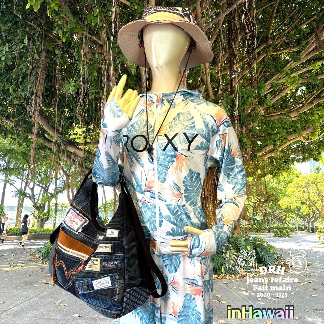 runranです〰️デニムリメイクバッグ 多機能性 Lサイズ