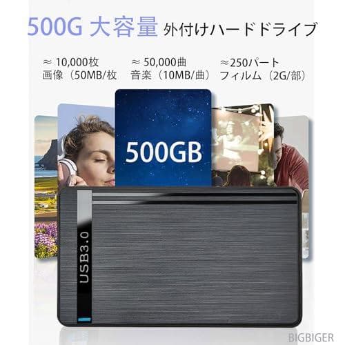 BIGBIGER 500G USB3.0 Type C HDD 2in1外付けm